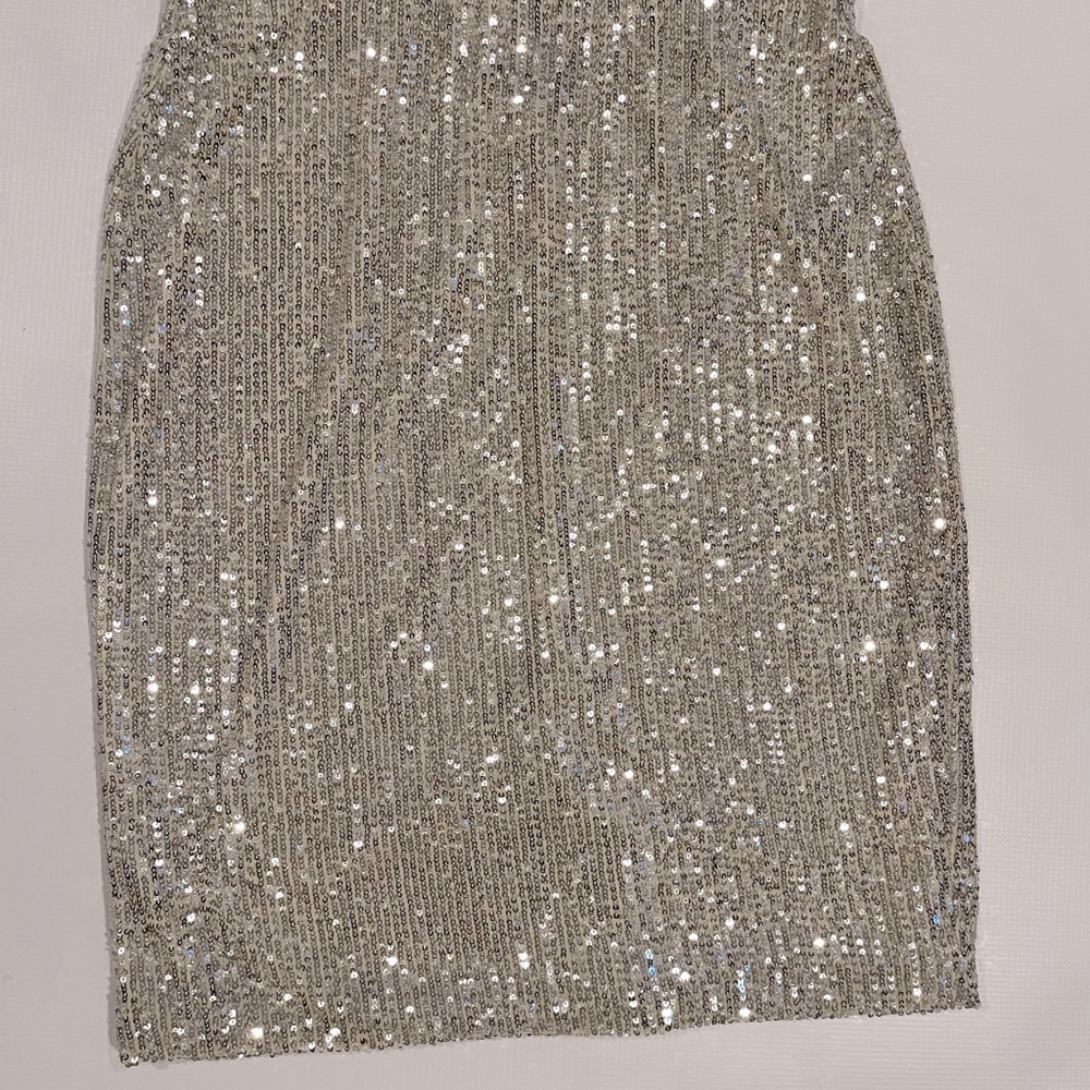 Sequin silver skirt